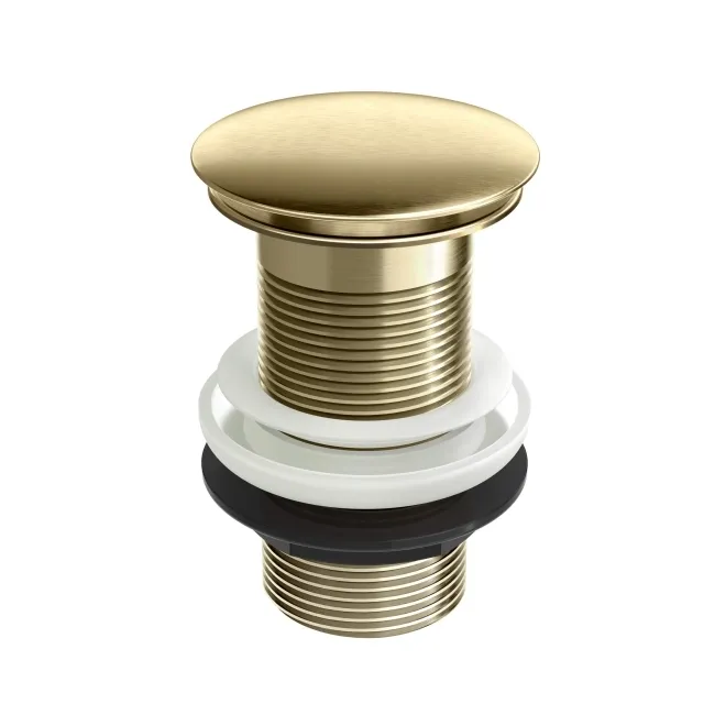 Brushed Brass Dome Top Pop Up Basin Waste - Unslotted