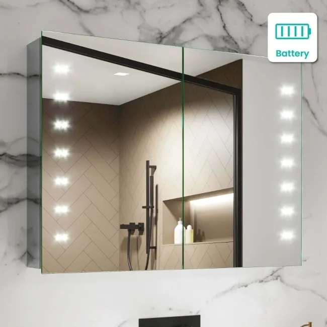 Madison Battery Powered Illuminated LED Mirror Cabinet 600x800mm