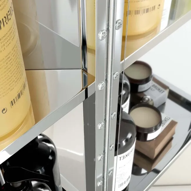 Madelyn Battery Powered Illuminated LED Corner Mirror Cabinet 600mm Tall
