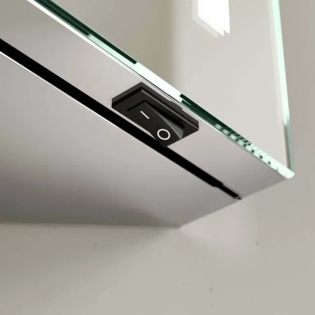 Madelyn Battery Powered Illuminated LED Corner Mirror Cabinet 600mm Tall