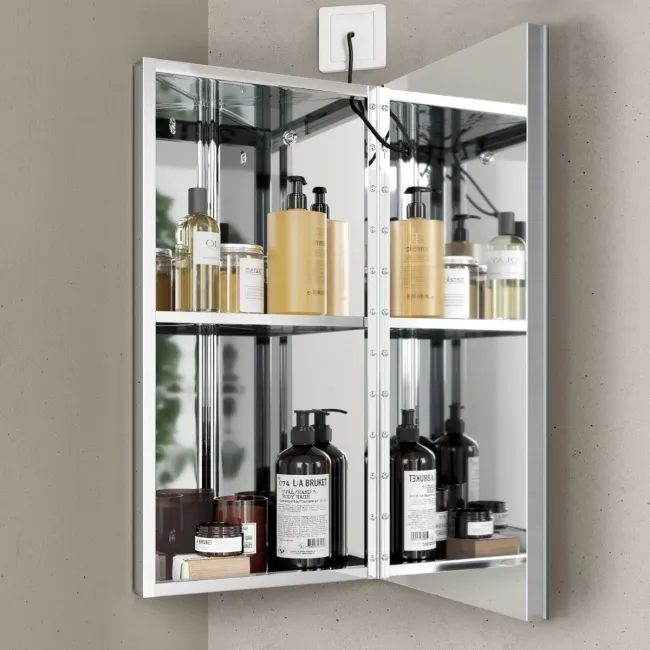 Madelyn Illuminated LED Corner Mirror Cabinet 600mm Tall