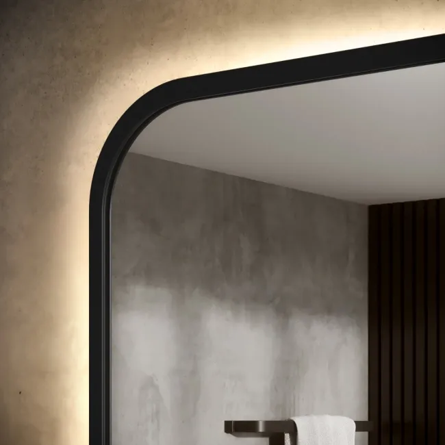Mila Black Framed Backlit llluminated LED Mirror 700x500mm