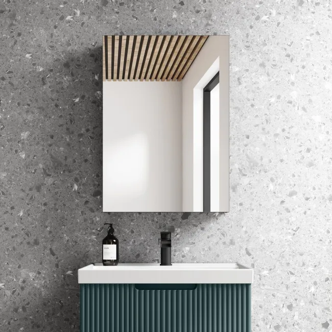 Esme Matt Black Recessed Mirror Cabinet 700x500mm