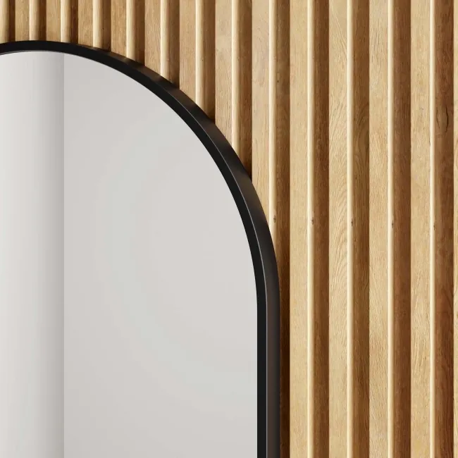 Essence Black Framed Pill Bathroom Mirror 800x400mm