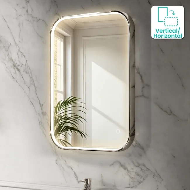 Vikki Stainless Steel Illuminated LED Mirror 700x500mm