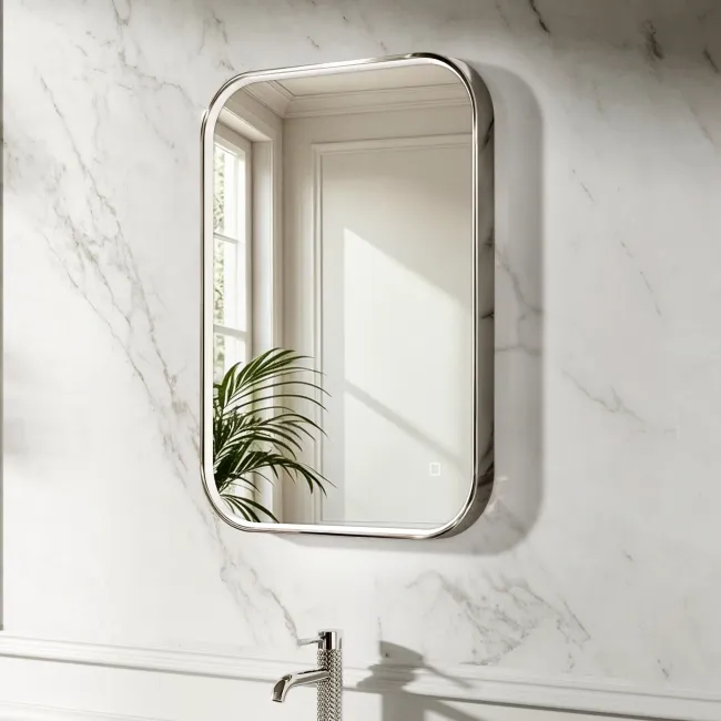 Vikki Stainless Steel Illuminated LED Mirror 700x500mm
