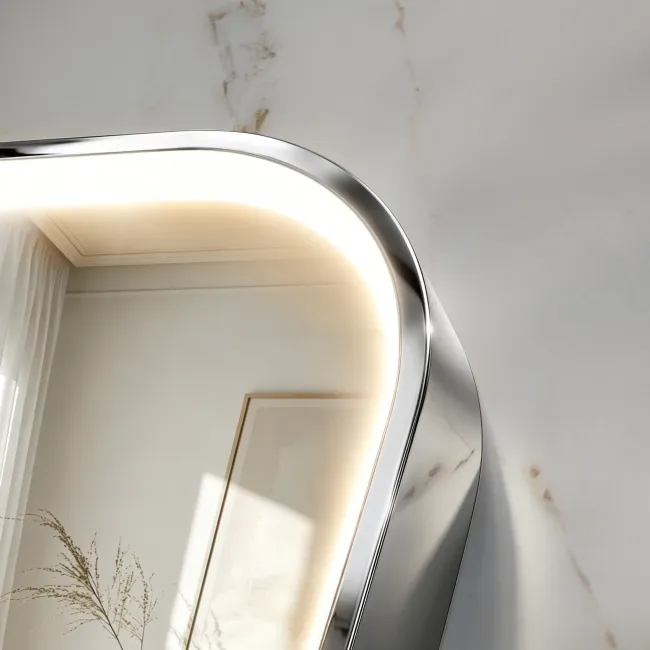 Vikki Stainless Steel Illuminated LED Mirror 700x500mm