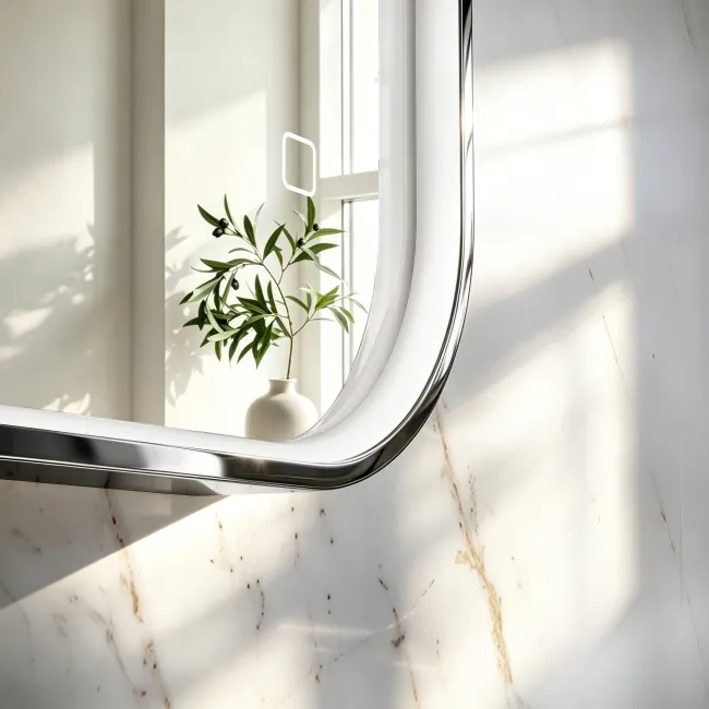 Vikki Stainless Steel Illuminated LED Mirror 700x500mm