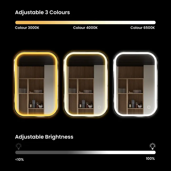 Vikki Stainless Steel Illuminated LED Mirror 700x500mm