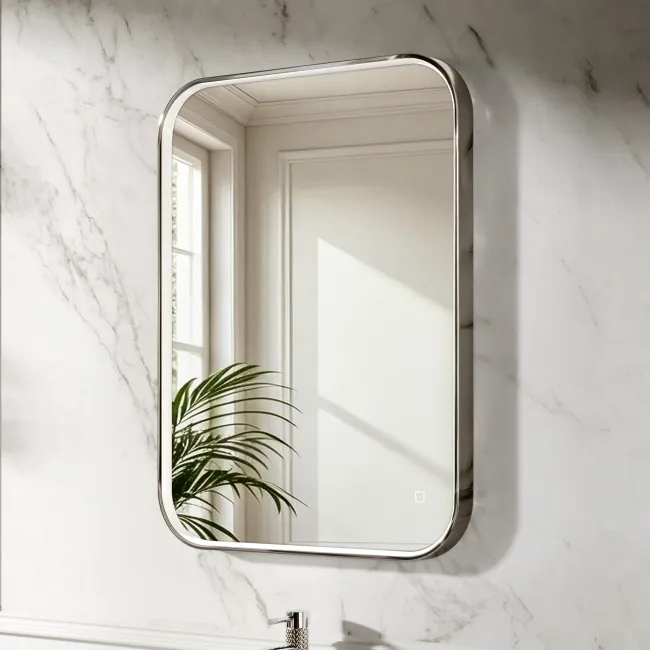 Vikki Stainless Steel Illuminated LED Mirror 800x600mm