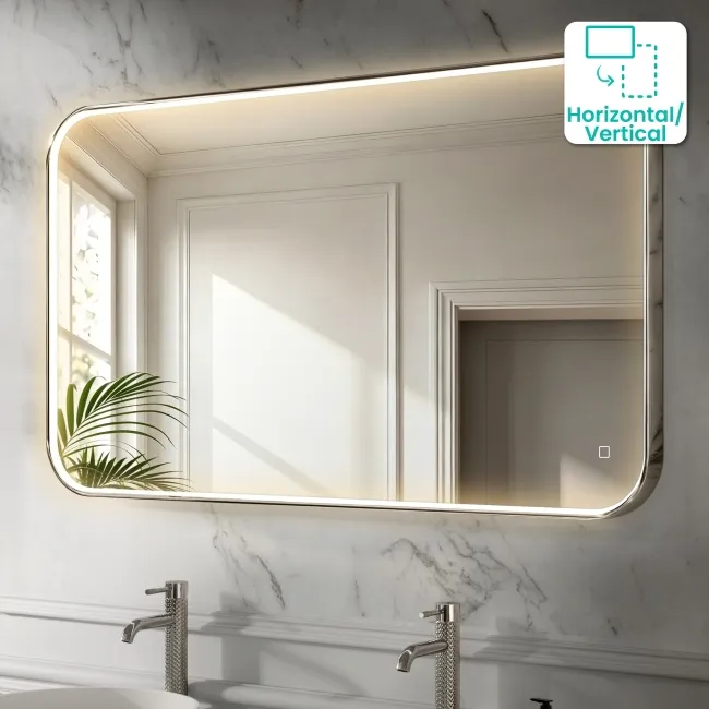 Vikki Stainless Steel Illuminated LED Mirror 700x1200mm