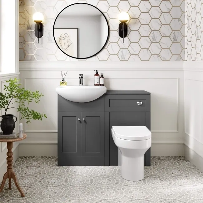 Capri Slate Grey Back To Wall Toilet Unit 500mm