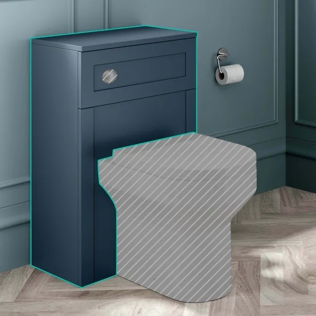 Capri Navy Blue Back To Wall Toilet Unit 500mm