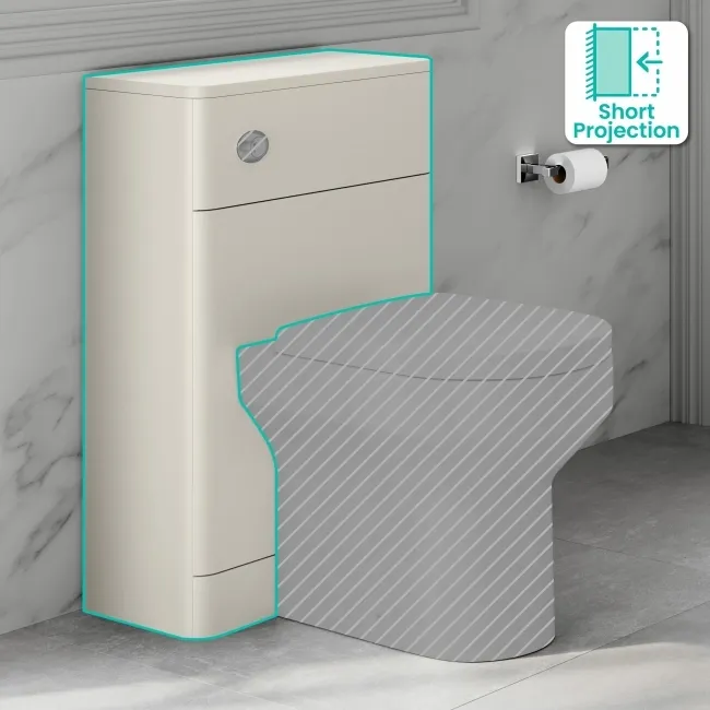 Linen White Slimline Back To Wall Toilet Unit 500mm
