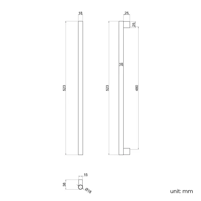 Matt Black Handle for Omaha Wall Hung Drawer Vanity 800mm & 1000mm
