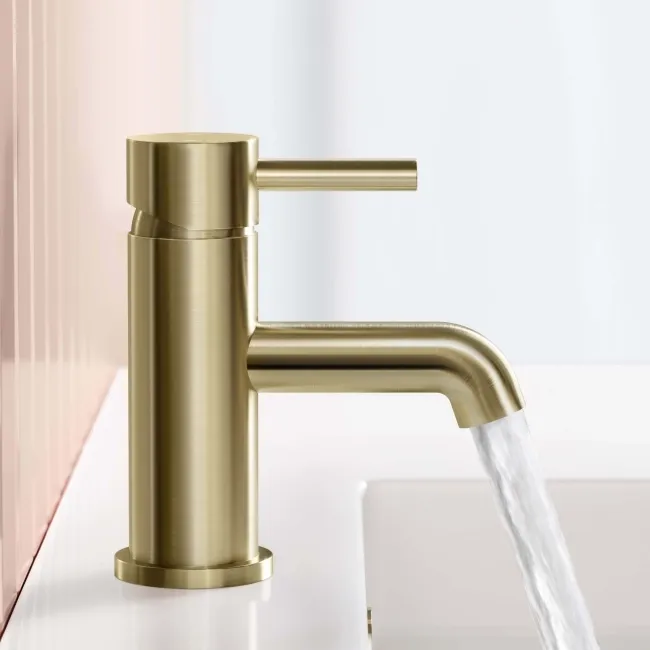 Trent Brushed Brass Basin & Shower Bath Mixer Tap Set