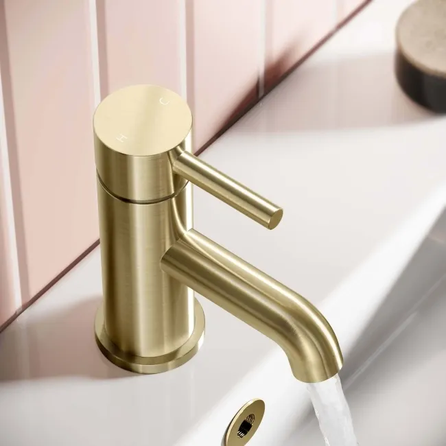 Trent Brushed Brass Basin & Shower Bath Mixer Tap Set