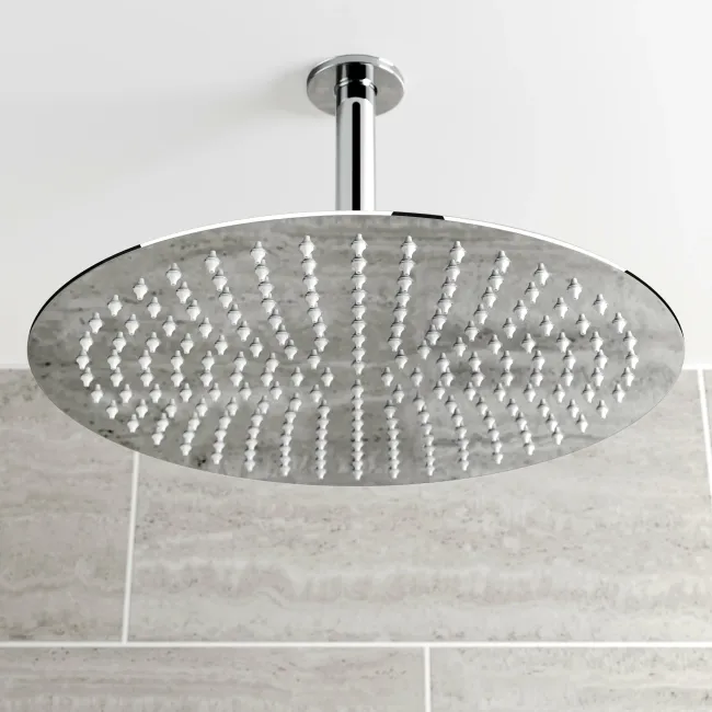 Ballina Premium Ceiling Chrome Round Thermostatic Shower Set - 300mm Head