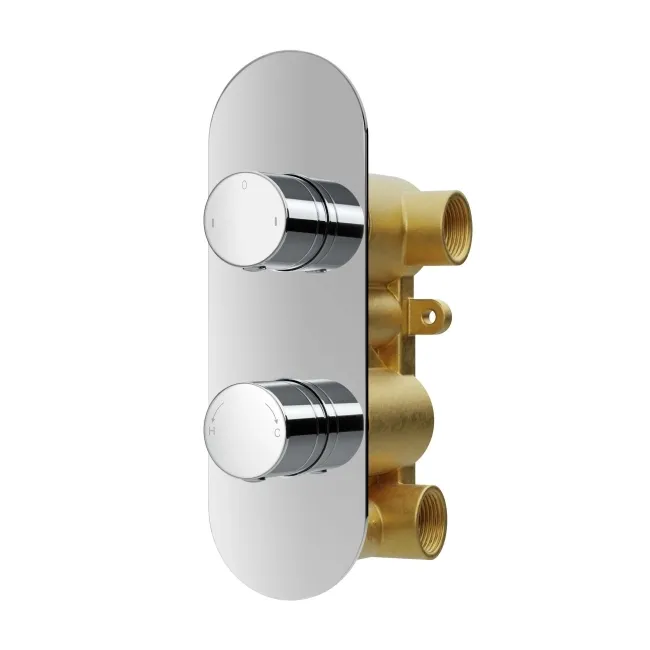Ballina Premium Chrome Round Thermostatic Shower Set - 200mm Head & Slider Hand Shower