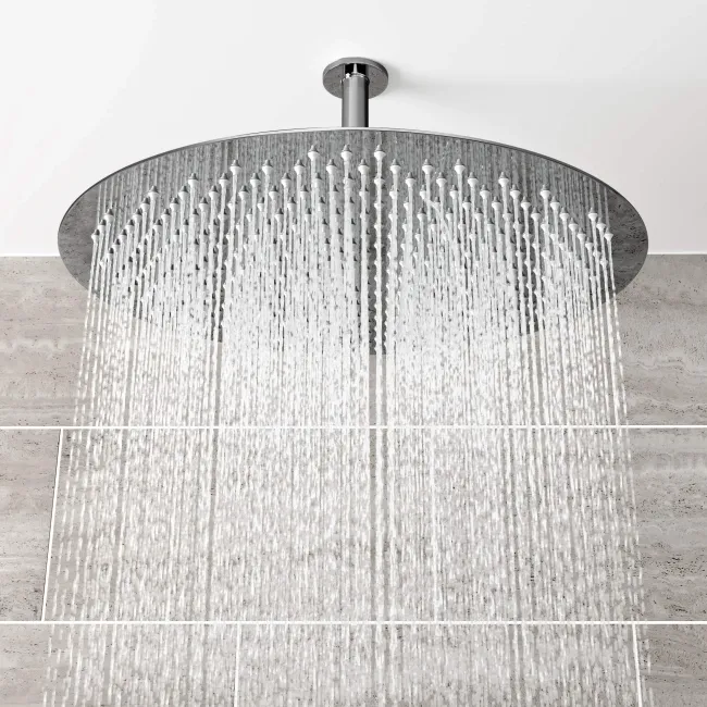 Ballina Premium Ceiling Chrome Round Thermostatic Shower Set - 400mm Head & Hand Shower