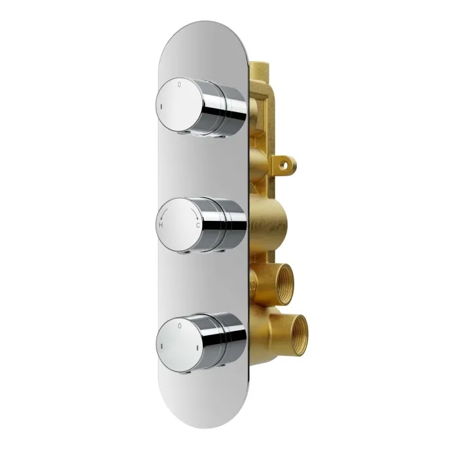 Ballina Premium Chrome Round Thermostatic Set - 300mm Head, Hand Shower & Body Jets