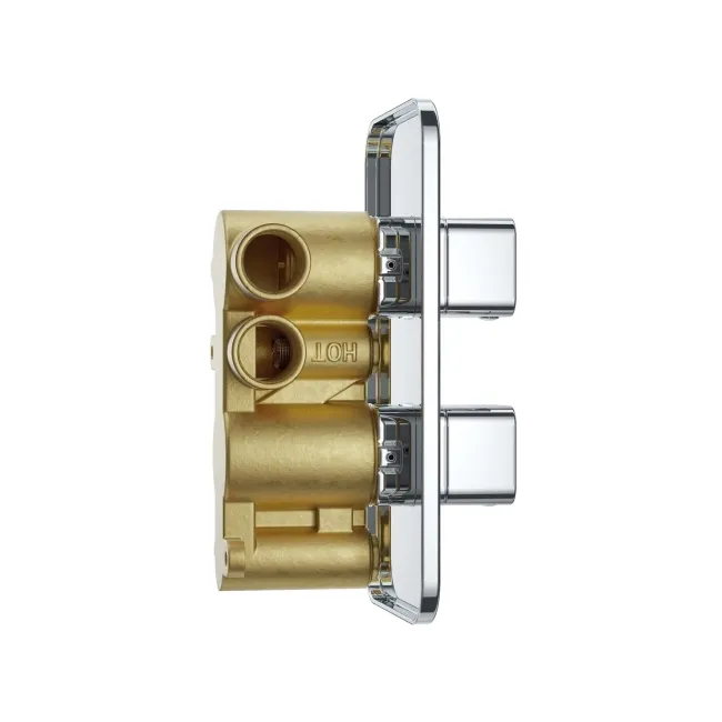 Galway Premium Ceiling Chrome Square Thermostatic Shower Set - 400mm Head & Hand Shower