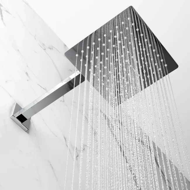 Galway Premium Chrome Square Thermostatic Bath Filler Shower Set - 200mm Head & Slider Shower