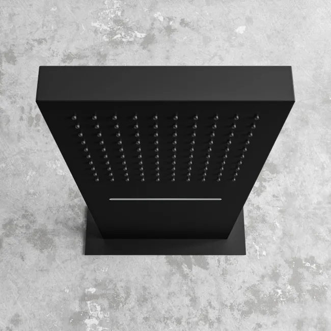 Galway Premium Matt Black Square Thermostatic Waterfall Shower Set