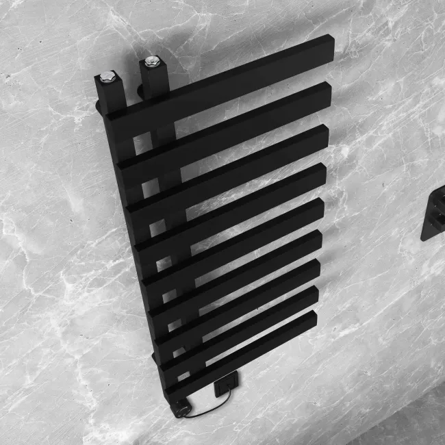 Palermo Electric Matt Black Designer Heated Towel Rail 1000x450mm