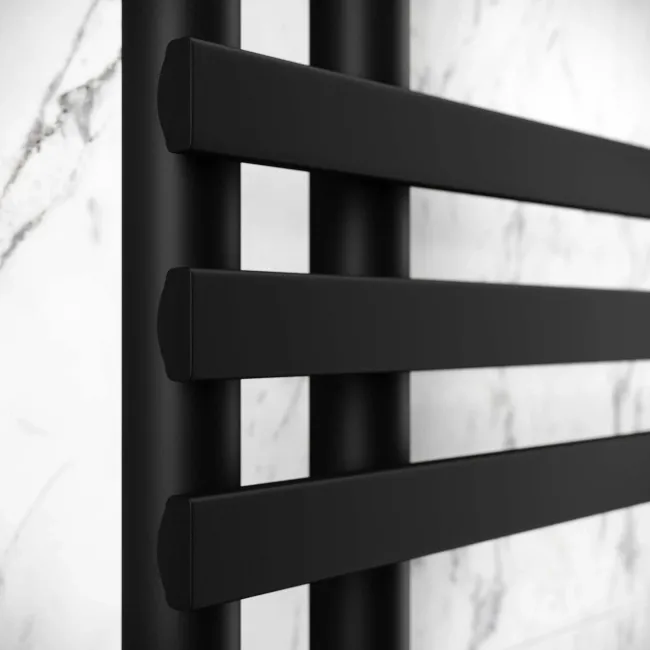 Madrid Electric Matt Black Designer Heated Towel Rail 1200x600mm