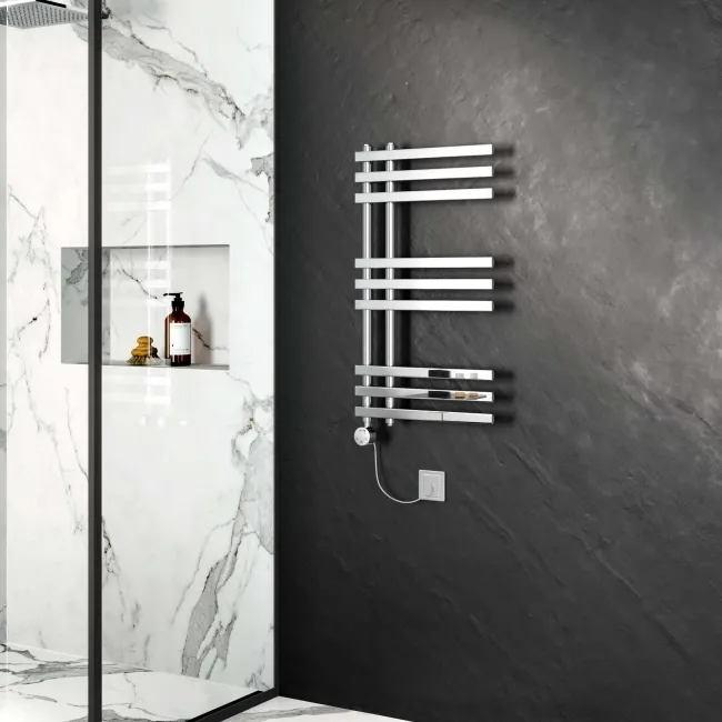 Madrid Electric Chrome Designer Heated Towel Rail 800x450mm