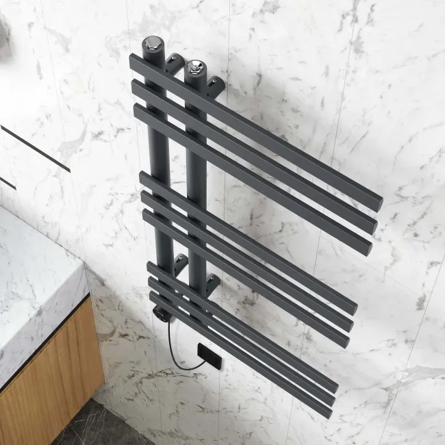 Madrid Electric Anthracite Designer Heated Towel Rail 800x450mm