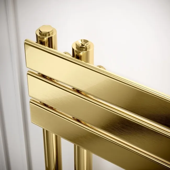 Seville Electric Brushed Brass Designer Flat Panel Heated Towel Rail 1200x600mm