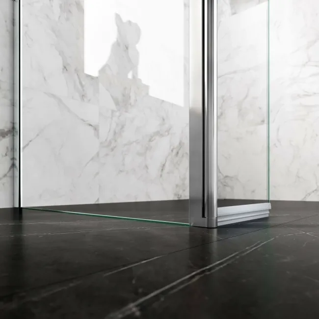 Copenhagen Easy Clean 8mm Wet Room Shower Glass Panel 1000mm & 250mm Pivotal Return Panel