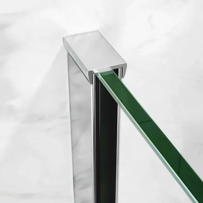 Copenhagen Easy Clean 8mm Walk In Shower Enclosure 1100mm & 800mm Glass with Pivotal Return Panel