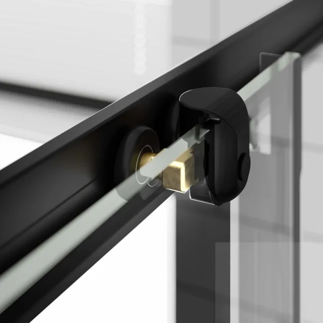 London Matt Black 6mm Sliding Shower Enclosure 1400x800mm