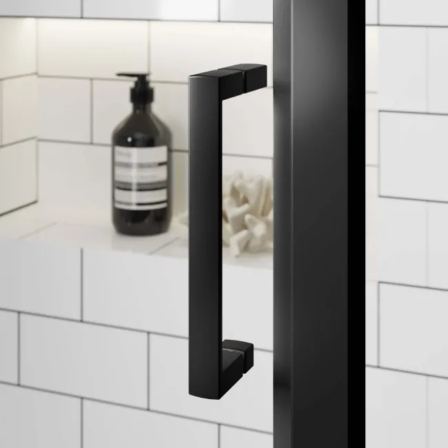 London Matt Black 6mm Sliding Shower Enclosure 1200x700mm