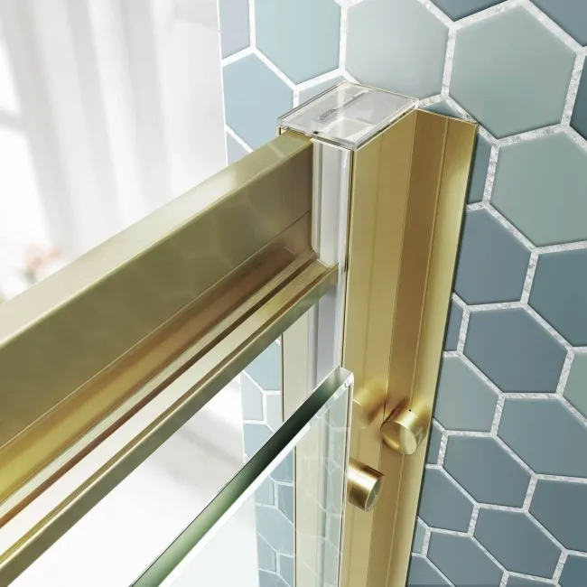 London Brushed Brass 6mm Pivot Shower Enclosure 1000x700mm