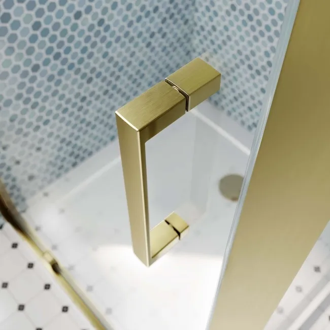 London Brushed Brass 6mm Pivot Shower Enclosure 1000x700mm