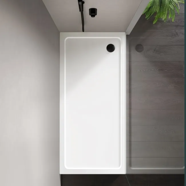 London Rectangular Stone Shower Tray 1700x700mm & Riser Kit
