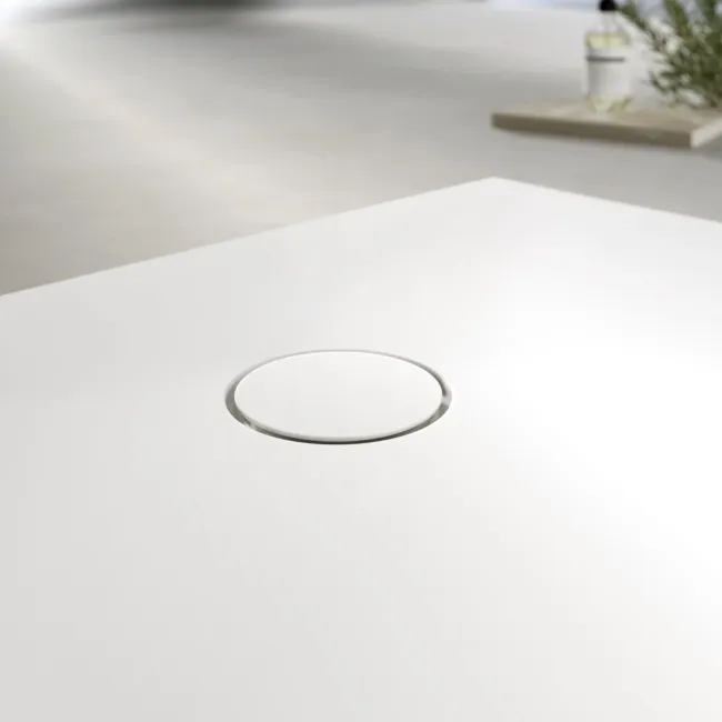 Seoul Low Profile Rectangular Matt White Stone Shower Tray 1700x900mm