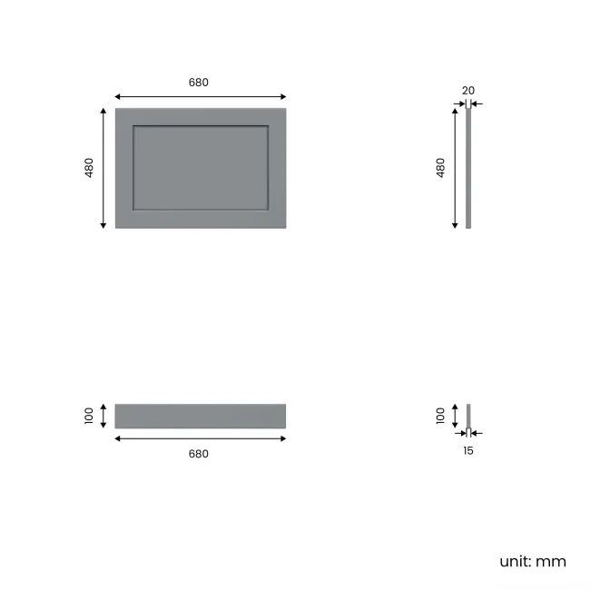Traditional Fog Grey Wooden Bath Panel Pack 1700x680mm