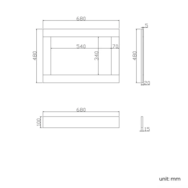 Traditional Fog Grey Wooden Bath Panel Pack 1700x680mm