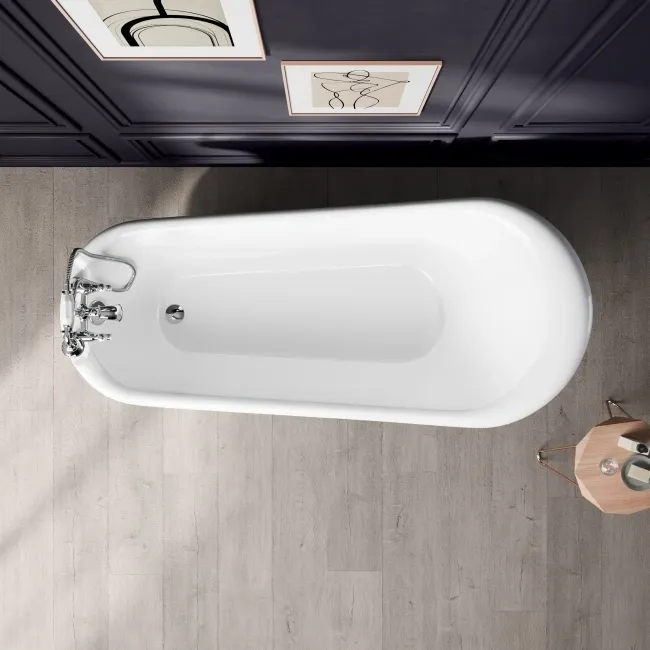Highbury 1700mm Roll Top Slipper Bath - Black Ball Feet