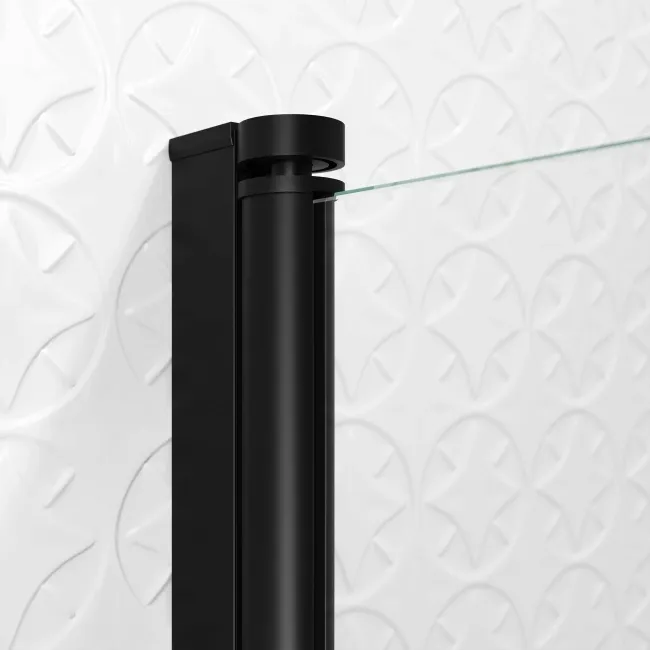 Stafford 1500x700 Shower Bath & 4mm Matt Black Screen with Rail