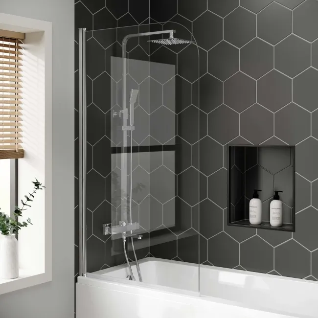 Hereford 1600x700 Square Shower Bath & 6mm Easy Clean Screen