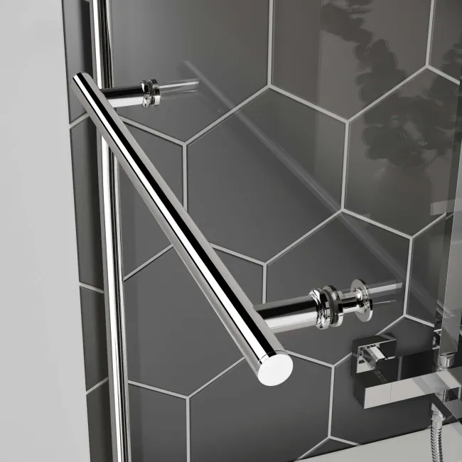 Hereford 1600x700 Square Shower Bath & 6mm Easy Clean Screen with Rail
