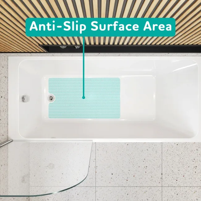 Witney 1700x700 Square Shower Bath & 6mm Easy Clean Chrome Bath Screen