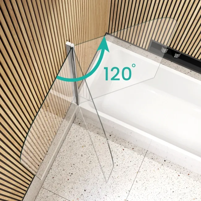Witney 1700x700 Square Shower Bath & 6mm Easy Clean Chrome Bath Screen