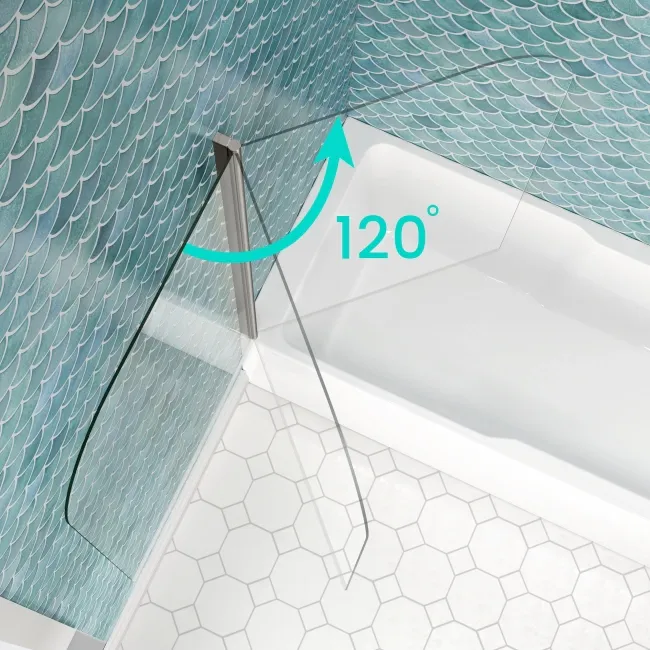 Antigua 1700x750 Keyhole Shower Bath & 6mm Easy Clean Brushed Gunmetal Bath Screen